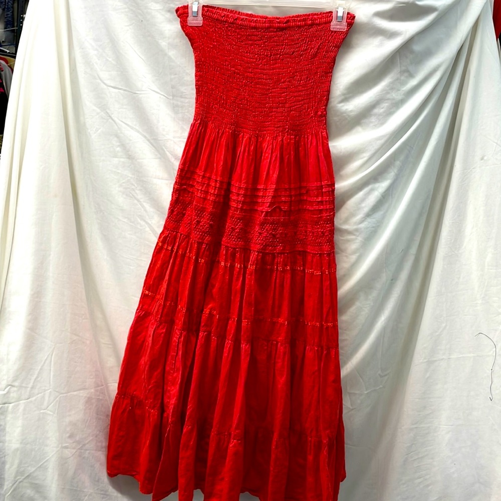 Speed control NY lined strapless halter sundress ladies sz L